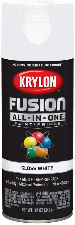 Krylon Fusion All-In-One Gloss White Paint + Primer Spray Paint 12 oz. 1909811