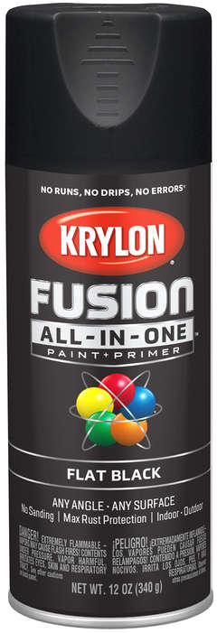 Krylon Fusion All-In-One Spray Paint 12 oz Flat Black 1909829