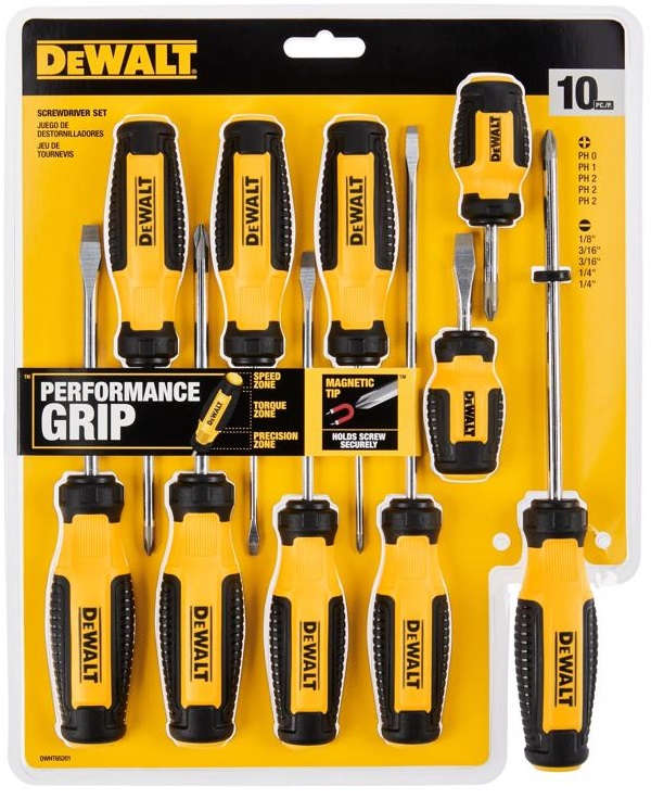 DEWALT 10-Pcs Screwdriver Set Magnetic Tip 2025548