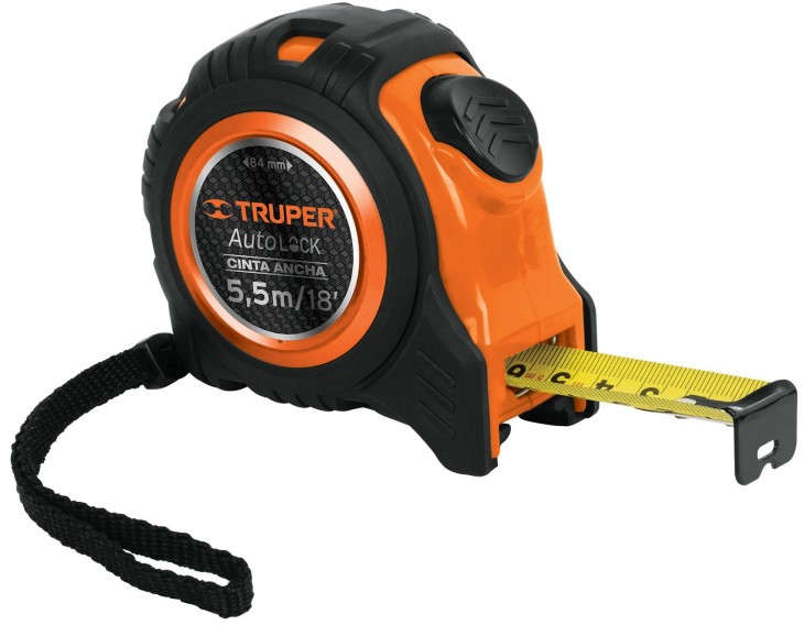 TRUPER Auto Lock Measuring Tape 18 Feet x 1 inch 20300002