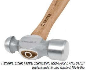 TRUPER  12 oz Ball Pein Hammer 14 inch Hickory Handle 20300228