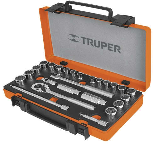 TRUPER 25-Pc Standard and Metric Tool Set 3/8 inch Drive 20300320