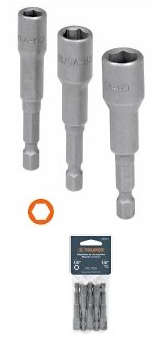 TRUPER 5/16 inch Socket Adapter Bit Pack of 10 20300362