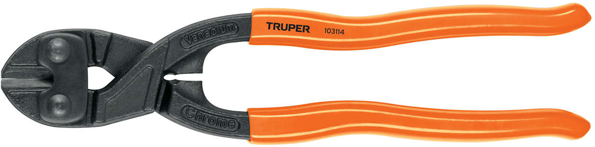 TRUPER 8 inch Mini Bolt Cutter Chrome Vanadium Steel Anti-Slip Plastic-Coated Handles 20300670