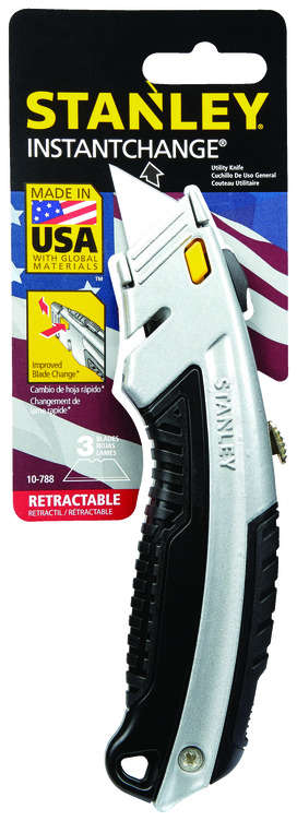 STANLEY InstantChange Utility Knife 6-5/8 inch L Black/Gray Retractable 2107472