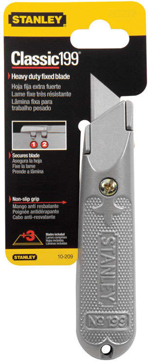STANLEY Classic 199 5-3/8 in. L Utility Knife Gray 23768