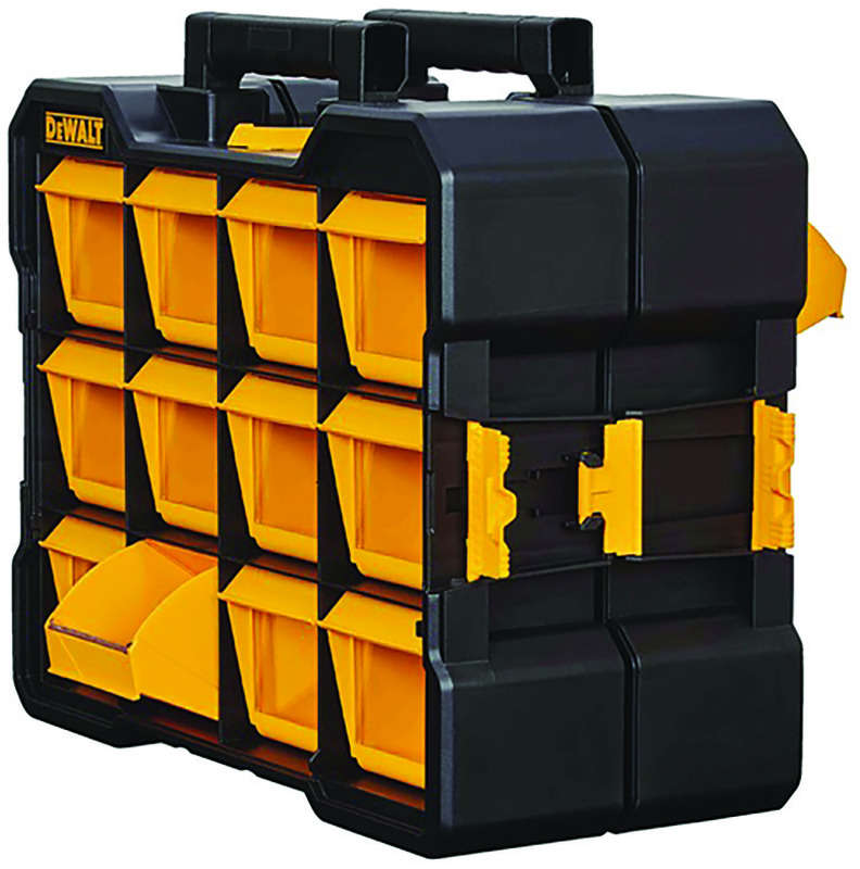 DEWALT Flip Bin Storage Organizer 12 pocket 17.2 inchL x 4.2 inchW x 13.5 inchH Plastic Yellow 2829539