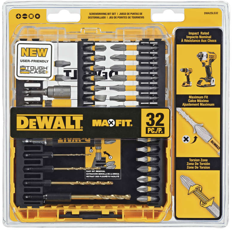 DEWALT MAXFIT Screwdriving Bit Set S2 Tool Steel Set of 32 2897106