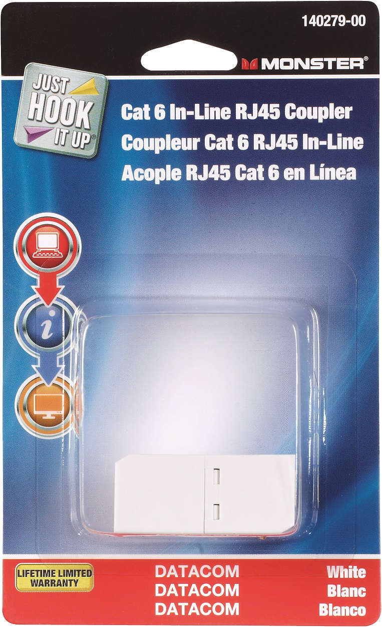 Monster CAT 6 In-Line RJ45 Coupler White 3287067