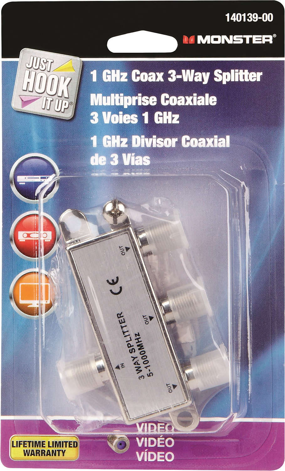Monster Coax 3-Way Splitter 1 GHZ 3469061