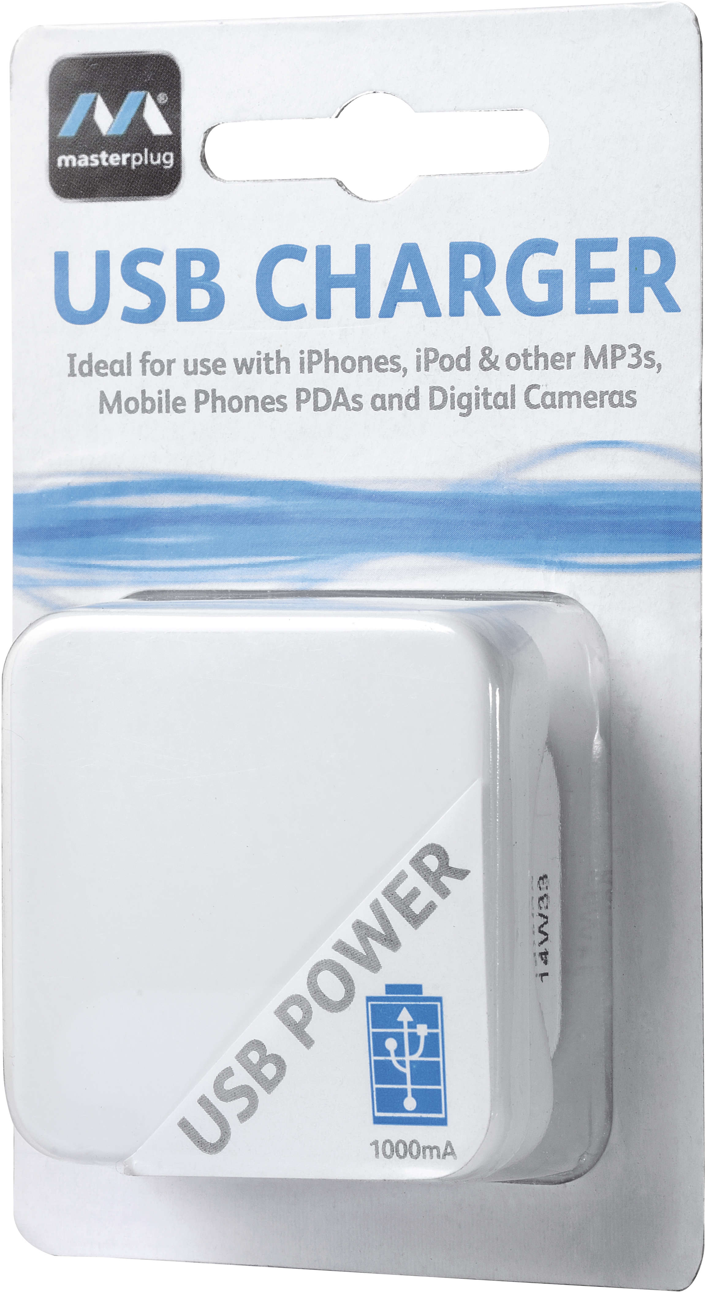 ماستربلوك شاحن USB قابس بريطاني أبيض 3497310