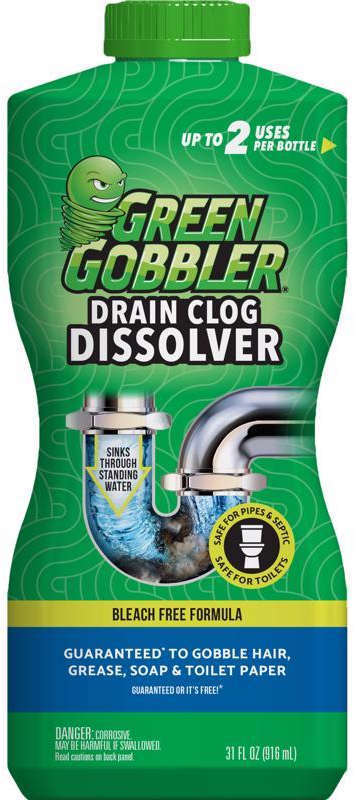 Ace Green Gobbler Drain Clog Dissolver 916 ml Bleach Free Formula Safe For Pipes & Septic Safe For Toilets 4001334