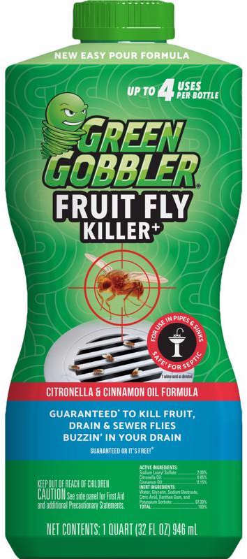 Ace Green Gobbler Fruit Fly Killer 946 ml Citronella & Cinnamon Oil Formula For Use In Pipes & Sinks Safe For Septic 4001336