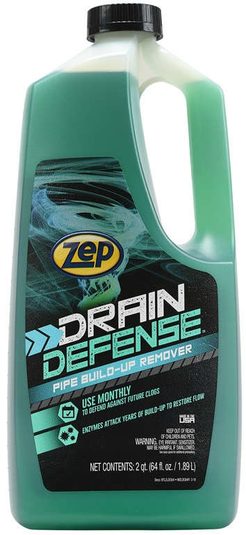 Zep Drain Defense Pipe Build-Up Remove 64 oz. Safe For Septic Tanks 4011805