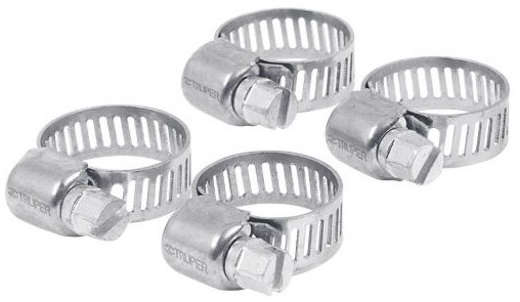 TRUPER Hose Clamp 1/2 inch (13 mm) to 3/4 inch (19 mm) Pack of 4 5/16 inch Width Stainless Steel 40300017