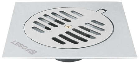 Foset Square Shower Drain with Strainer 6 inch x 6 inch Brass 40300024