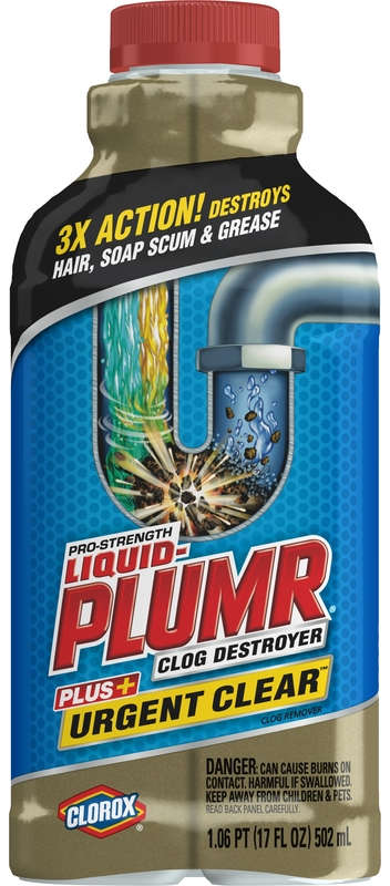 Ace Liquid-Plumr Pro-Strength Clog Destroyer Plus Urgent Clear 502 ml Safe For All Pipes 4371365