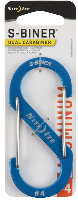 NITE IZE S-Biner Dual Carabiner #4 Aluminum Blue 5004779