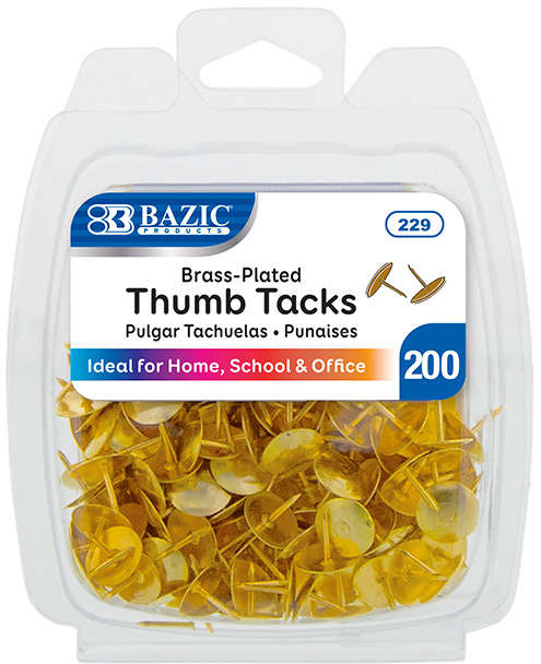 Bazic Brass Thumb Tack Pack of 200 50100016