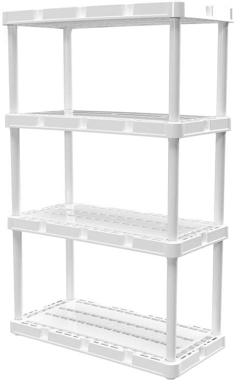 كراسيوس ليفينك وحدة رفوف Knect-A-Shelf 48 انش × 24 انش × 12 انش 4 طبقات مصنوعة من الراتنج لون أبيض 5013642
