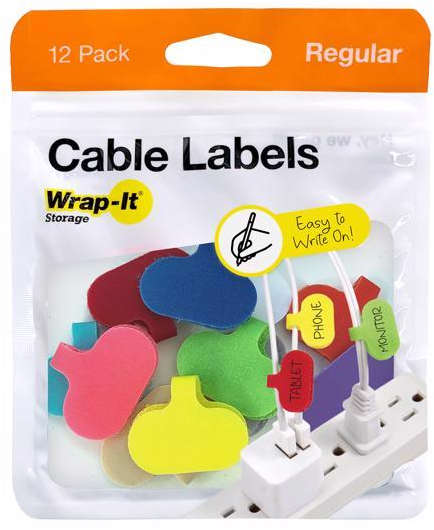 Ace Wrap-It Cable Labels Pack Of 12 Nylon Assorted Colors 5020742