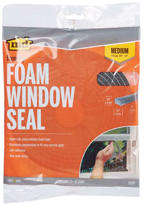 Ace Economy Foam Window Seal 1/4 inch x 1/2 inch x 17 Feet Foam Gray 5308218