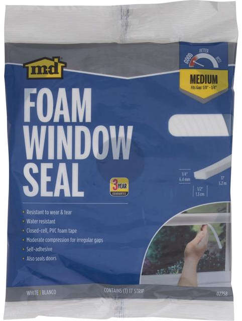Ace Foam Window Seal 1/4 inch x 1/2 inch x 17 Feet Foam White 5336698