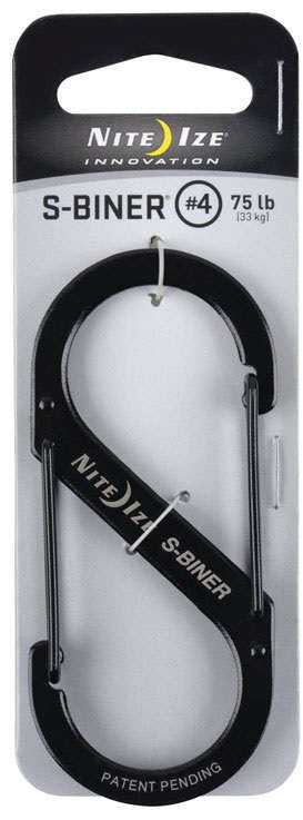 NITE IZE S-Biner 75 lbs. Stainless Steel Black 5411244