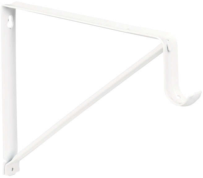 John Sterling Steel Folding L Bracket with Rod Holder 3 In. H X 9-9/16 In. H 12 Ga. 54723