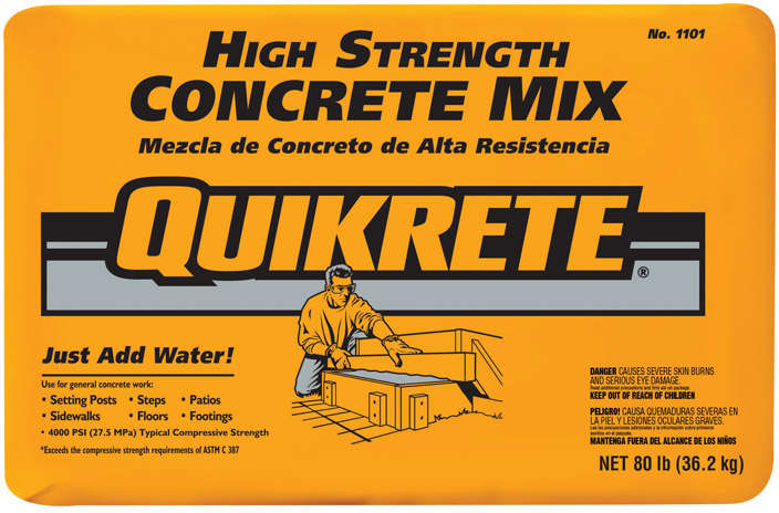 Quikrete Hardscapes Quikrete High Strength Concrete Mix 80 lbs. 4000 PSI Gray 5606439