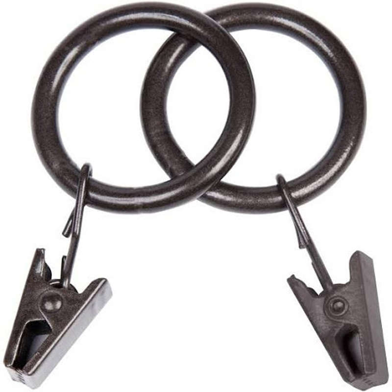 Kenney Clip Rings 5/8 inch x 3/4 inch Pack of 14 Metal Dark Brown 6005960