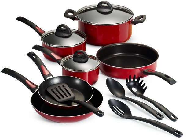 Tramontina Everyday 13-Pcs Cookware Set Non-Stick Red/Black 60100423