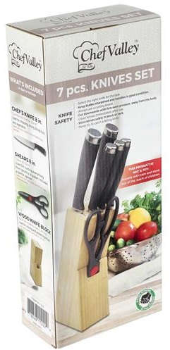 Chef Valley 7-Pcs Knives Set with Wooden Block 60100621