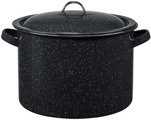 Granite Ware Stew Pot 7.5 Quarts Porcelain Enamel Black 6024050