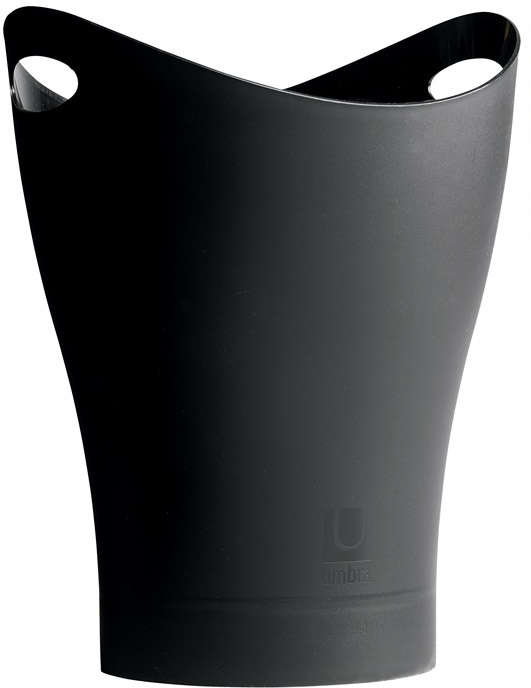 Umbra Garbino Wastebasket 2.5 Gallons Plastic Black 6118137