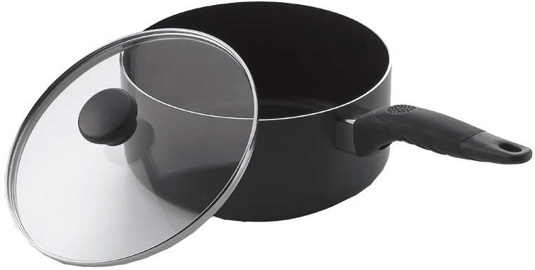 Mirro Get-A-Grip Saucepan with Cover 3 Quarts Non-Stick Aluminum Black 6167597