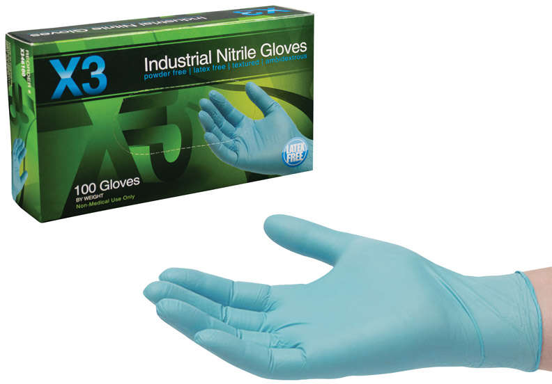 Scott Xtreme Xtreme X3 Nitrile Industrial Gloves Large Blue Pack of 100 6199699