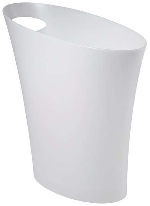 Umbra Skinny Wastebasket 2 Gallons Plastic White 6215321