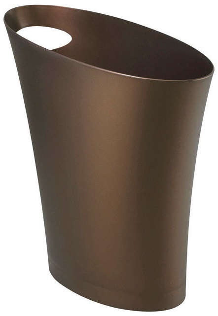 Umbra Skinny Modern Wastebasket 2 Gallons Plastic Bronze Color 6513980