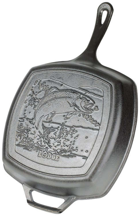 Lodge Widllife Series-Rainbow Trout Grill Pan 10.5 inch Cast Iron Black 6655096