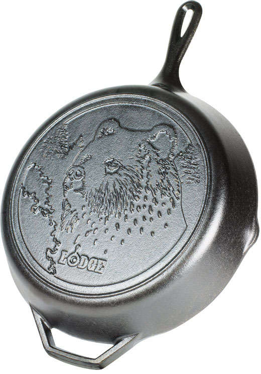 Lodge Brown Bear Skillet 12 inch.Dia Cast Iron Black 6655294