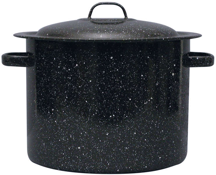 Granite Ware Stock Pot 15.5 Quarts Porcelain Enamel Black 6824023