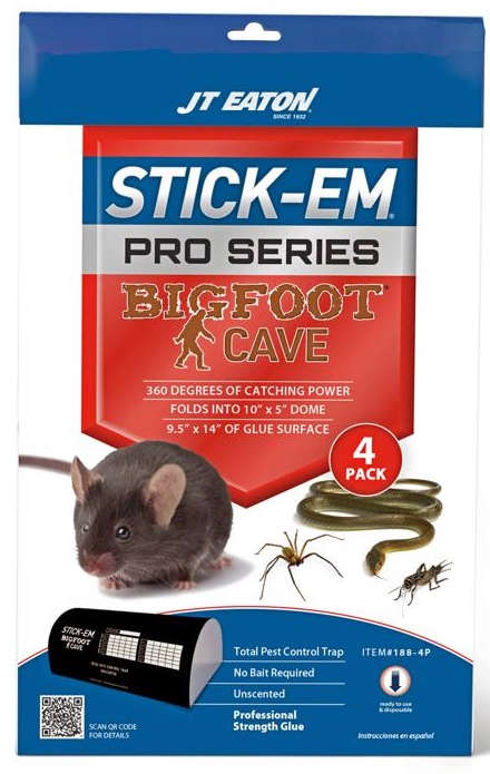 جيه تي إيتون مصيدة ألواح لاصقة من سلسلة Stick-EM Pro للحشرات/القوارض/الثعابين عبوة من 4 ألواح حجم كبير جدًا 9.5 انش × 14 انش سطح لاصق 7029604