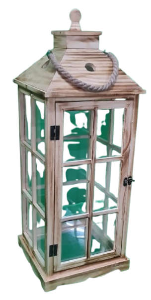 Ace Decorative Lantern Square Wood Large Height: 70 Width: 26 CM 70500061