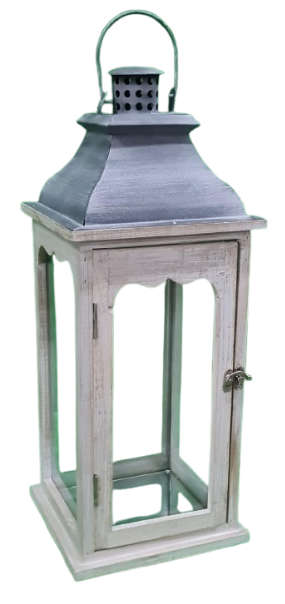 Ace Decorative Lantern Square Wood Medium Height: 50 Width: 20 CM 70500073