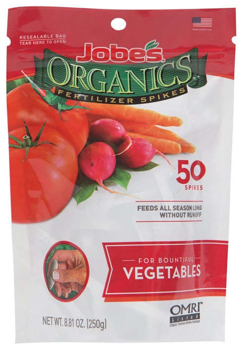 Jobe's Organic Vegetable Fertilizer Spikes 50 Spikes 8.81 oz. All Season 7194707