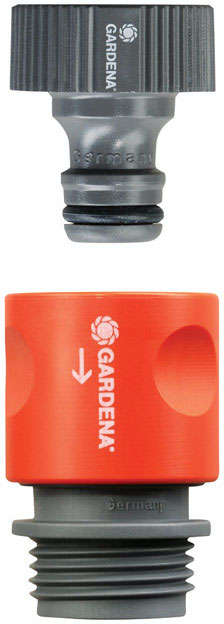 Gardena 5/8 & 1/2 in. Nylon/ABS Threaded Female Quick Connector Hose Set 7439953