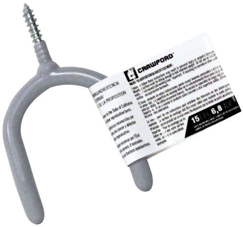 Crawford Hook Medium 3.94 inchL Steel Vinyl Coated Gray 76469