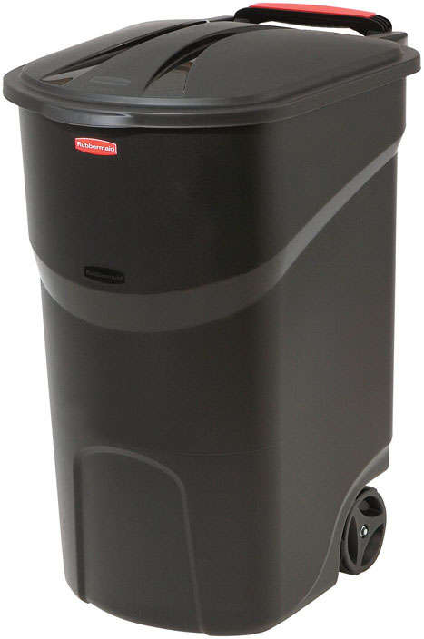 Rubbermaid Roughneck Garbage Can 45 Gallons Resin Black Wheeled Lid Included 7697311