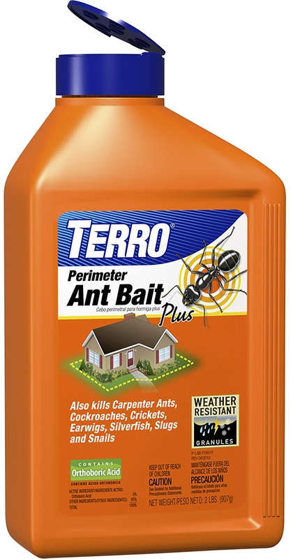 TERRO Perimeter Ant Bait 2 lbs. Contains Orthoboric Acid Weather Resistant Granules Also Kills Carpenter Ants Cockroaches Crickets Earwigs Silverfish Slugs & Snails 7809353